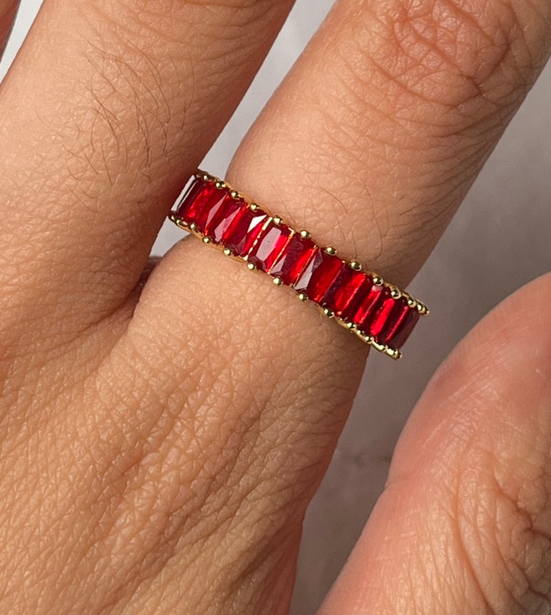 Red crystal ring
