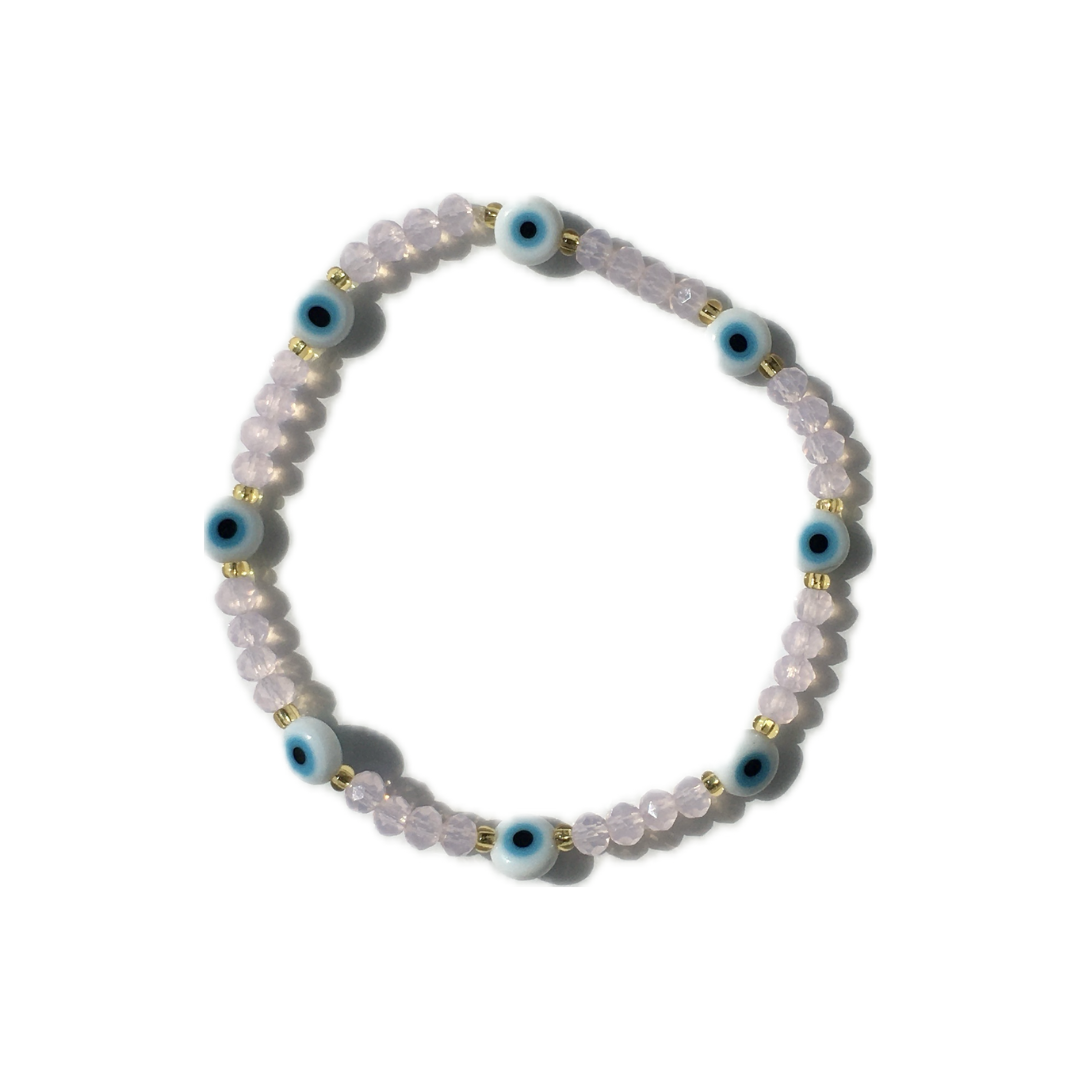 Pink evil eye bracelet
