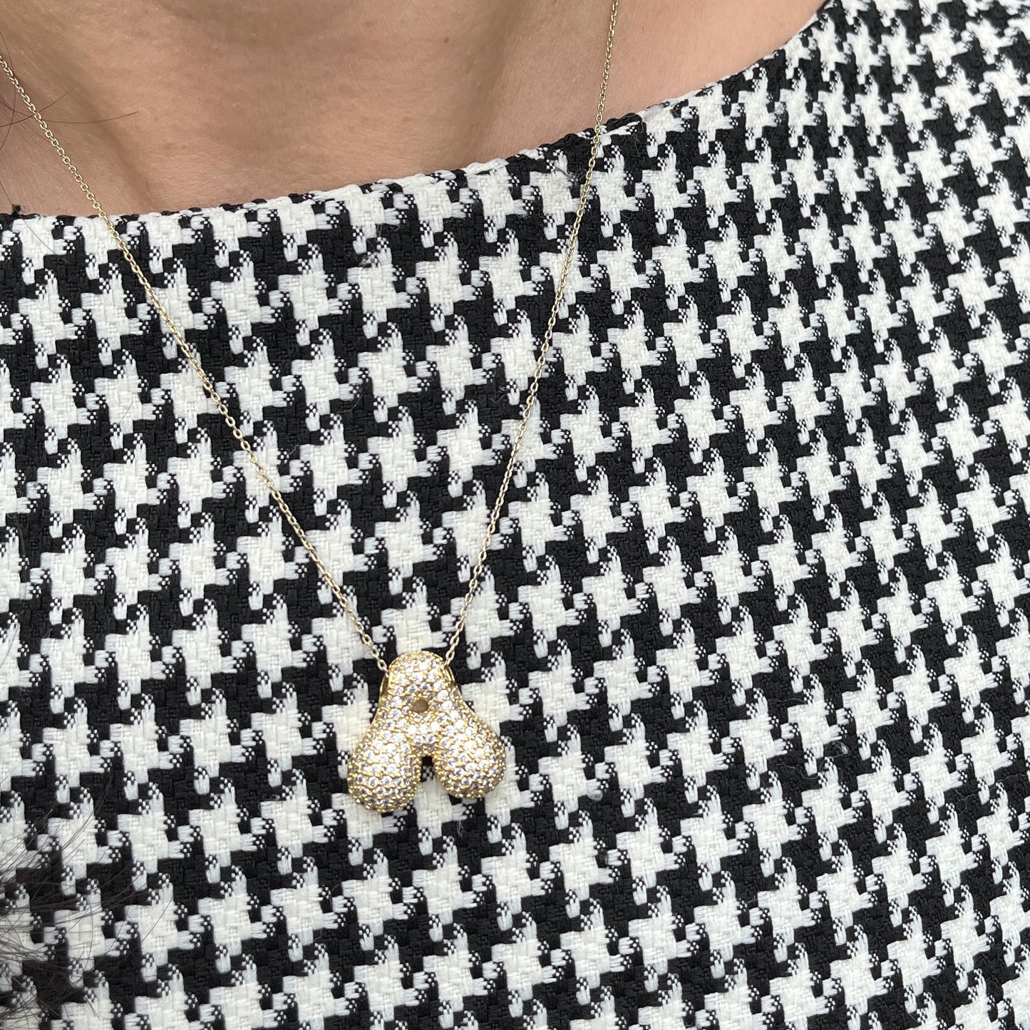 Bubble initial necklace