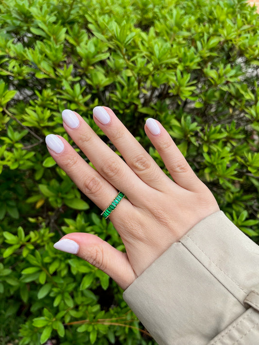 Green crystal ring