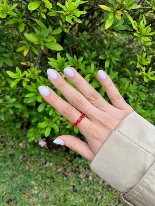 Red crystal ring